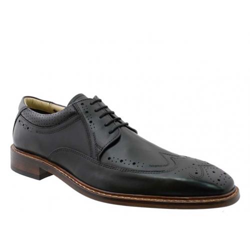 Giorgio Brutini "Risque" Black Wingtip Genuine Leather Shoes 24934